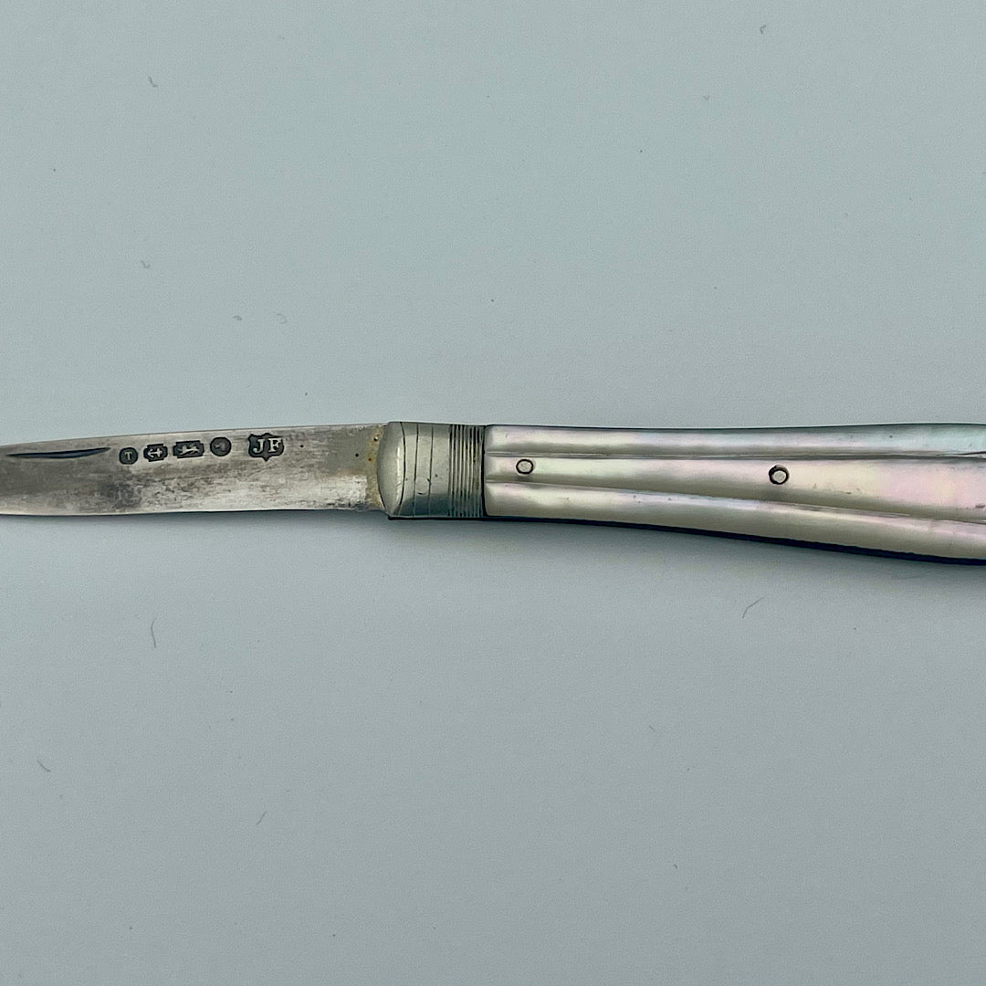 Sterling Silver & Mother Of Pearl Pocket Knife