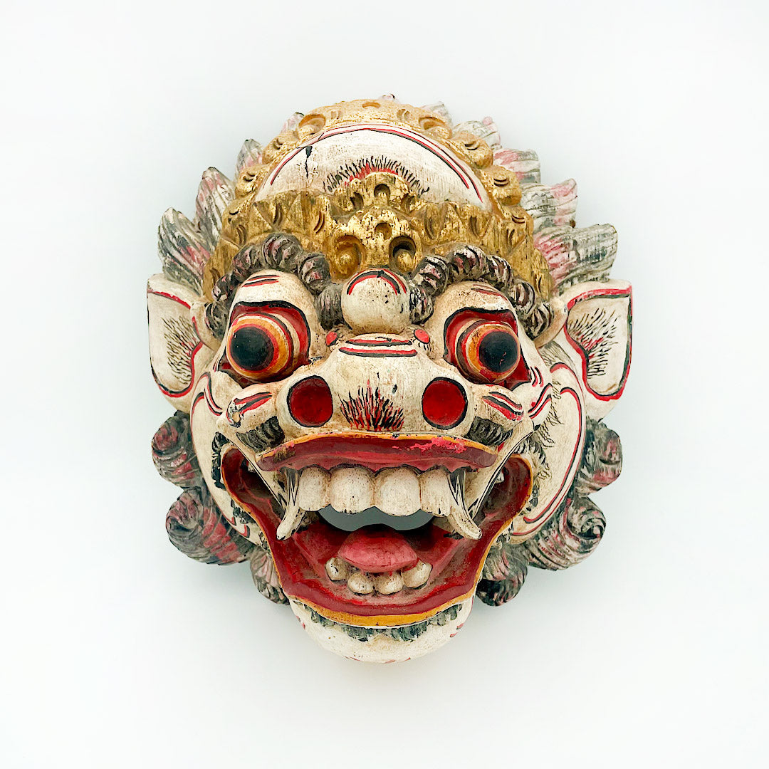 Antique Hand-Carved Balinese Hindu Barong Mask